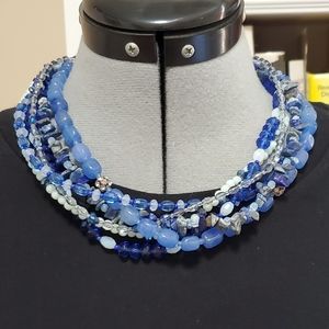 Talbots multi-strand beaded statement necklace